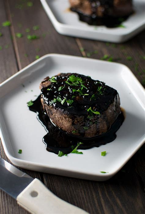 Pan Seared Filet Mignon With Red Wine And Balsamic Sauce Recipe