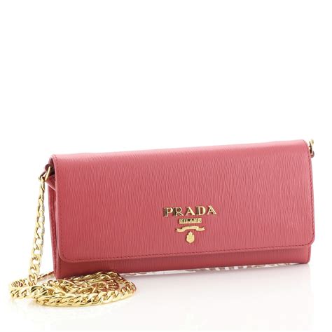 Prada Wallet on Chain Leather Pink 541933