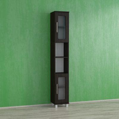 Купить Шкаф пенал со стеклом в кухню гостиную ванную, узкий пенал для ...