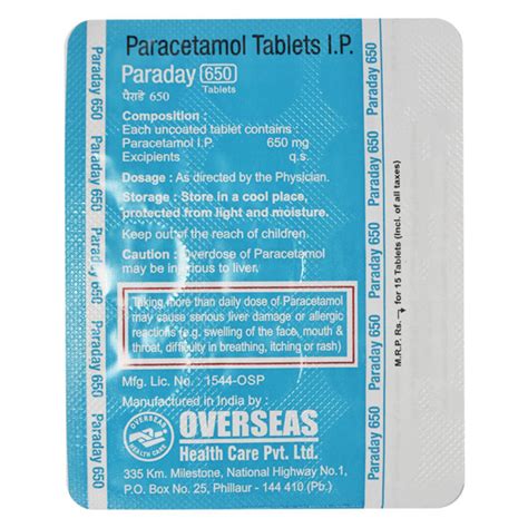 Paraday 650 Tablet 15s Buy Medicines Online At Best Price From