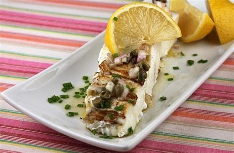 Grilled Halibut With Lemon Caper Vinaigrette Recipe Girl