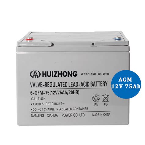 Hizn Rechargeable Vrla Storage Deep Cycle 12v 75ah Agm Battery For Solar System China 12v 75ah