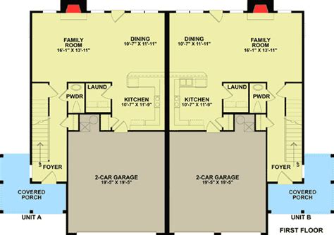 2 Unit Townhouse Plan With Vaulted Master 1690 Sq Ft 3 Bedroom Units