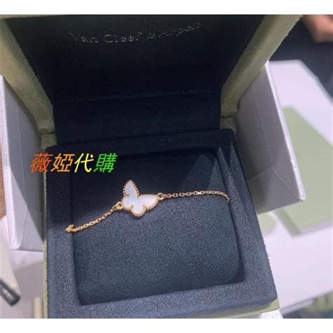 二手van Cleef And Arpels 梵克雅寶 黃金手鍊 白母貝 蝴蝶手環 Vcarf69000 女款 蝦皮購物