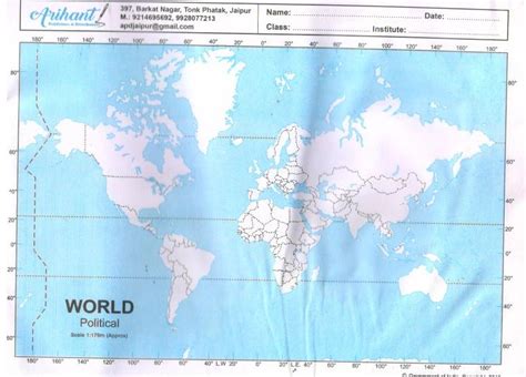 WORLD OUTLINE BLANK MAP FOR PRACTICE