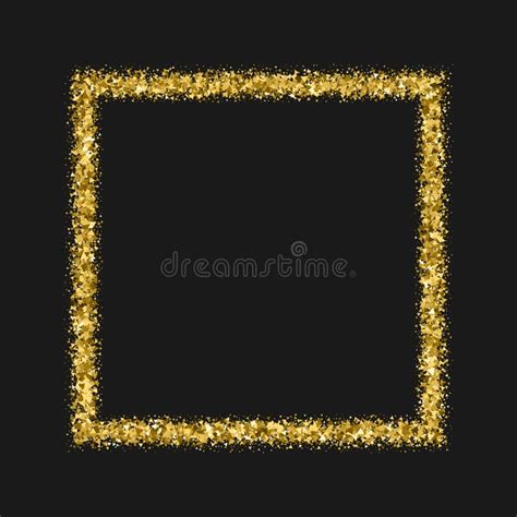 Gold Frame Glitter Texture Isolated On White Stock Illustration