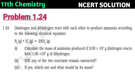 Dinitrogen And Dihydrogen React With Each Other To Produce Ammonia