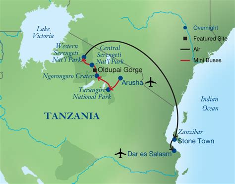 Tanzania Safari Map