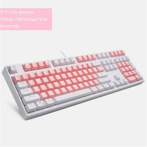 Kawaii Classic Pink Mechanical Keyboard USB Wired