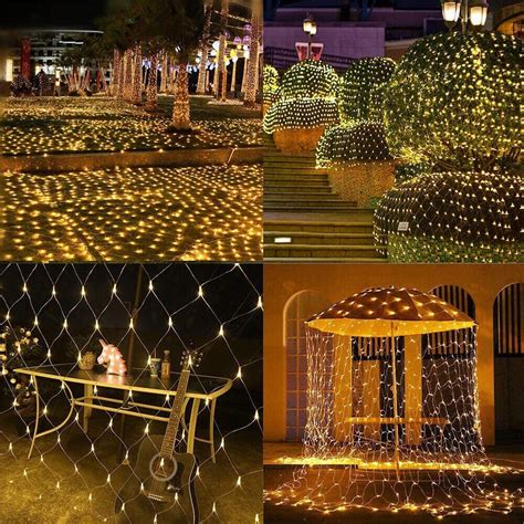 X M Led Net Mesh Fairy String Curtain Lights Waterproof Christmas