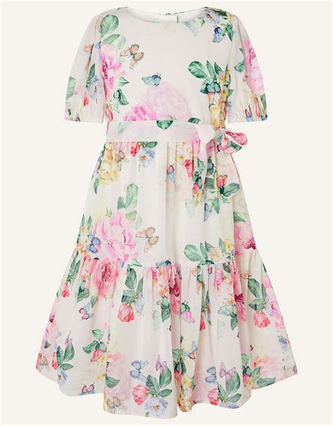 Rose Print Chiffon Dress Multi Girls Dresses Monsoon Uk