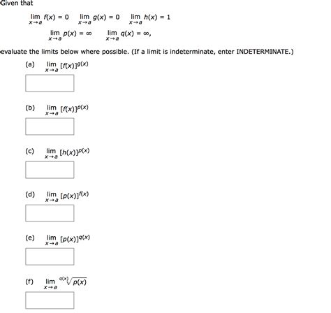 Solved Given That Lim X Rightarrow A F X Lim X Chegg