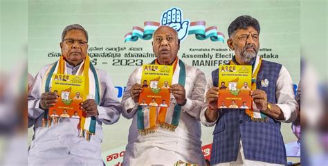 Congress Releases Karnataka Manifesto Promises Action Against Bajrang Dal Pfi