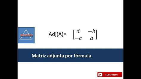 Adjunta De Una Matriz F Rmula Youtube