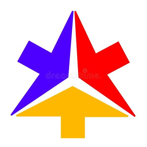 Logo Design Three Arrows With Three Colors Stock Illustration