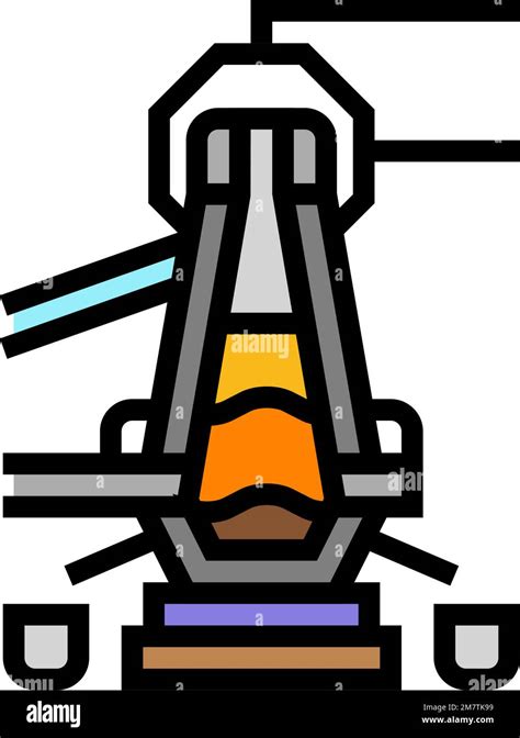 Blast Furnace Steel Production Color Icon Vector Illustration Stock