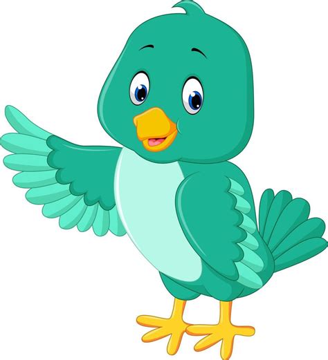 Cute green bird cartoon 7916225 Vector Art at Vecteezy