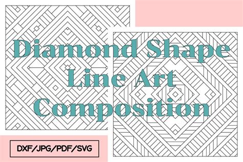 Diamond Shape Line Art Composition Graphic By Vectorary Creative Fabrica