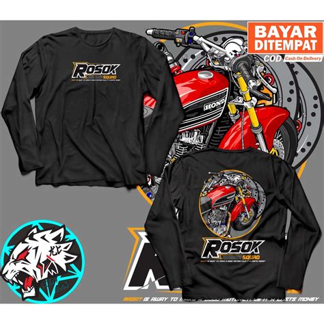 Jual Kaos Baju Lengan Panjang Racing Rosok Squad Honda Gank Cb Gl Baju