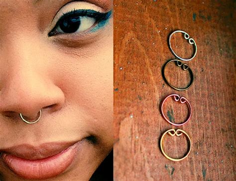 Nose Septum Clip Cuff Bronze Silver Copper Gold Etsy