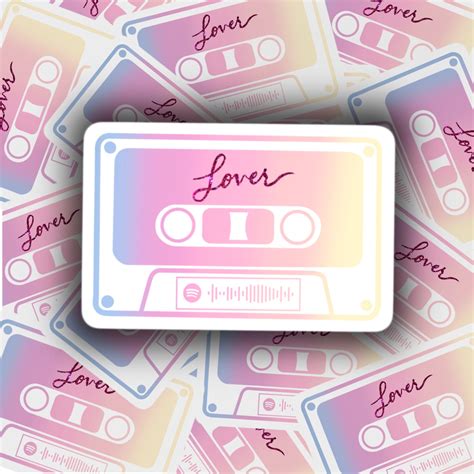 Taylor Swift Lover Spotify Code Cassette Tape Sticker Etsy