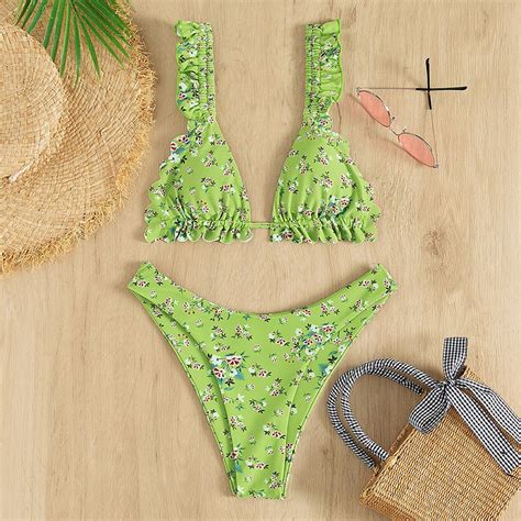 Swimwear Women Push Up Bikini Set Three Point Bathing Suit Two Piece