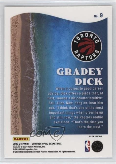 2023 24 Panini Donruss Optic Splash Holo Prizm Gradey Dick 9 Rookie RC