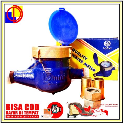 Jual Miami Meteran Air Body Besi Water Meter Jarum Alat Pencatat