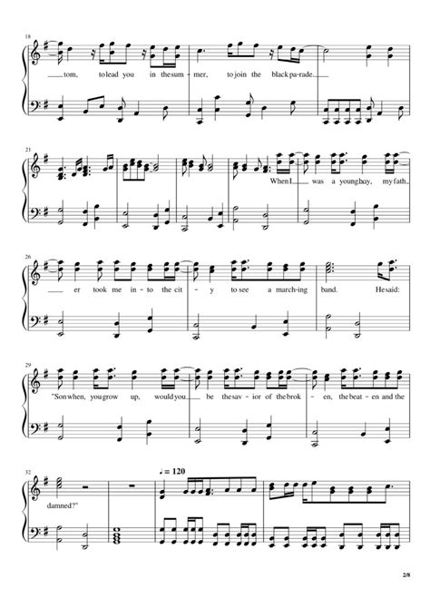 Welcome To The Black Parade Piano Sheet Music - eSheetMusics.com