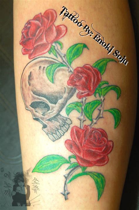 Skull And Roses Tattoo By Enoki Soju By Enokisoju On Deviantart