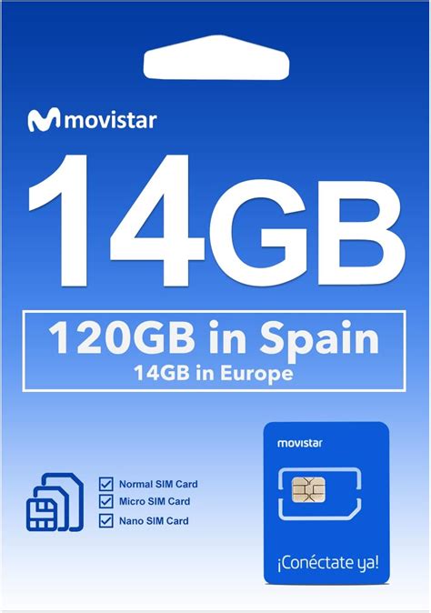 Movistar Europe Tarjeta Sim Prepagada 14 Gb De Datos Durante 28