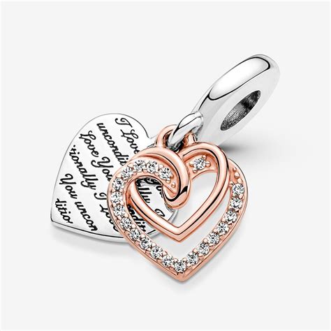 Entwined Hearts Double Dangle Charm Two Tone Pandora Canada