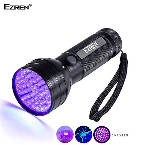 Jual Ezren EZ 3004 Detector Senter UV Ultraviolet 400nm 51 LED Lampu UV