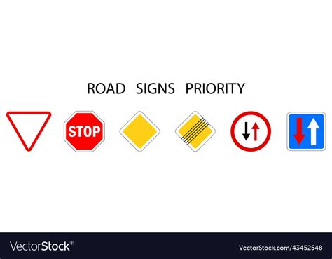 Priority road signs stock Royalty Free Vector Image