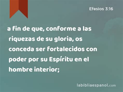 Efesios A Fin De Que Conforme A Las Riquezas De Su Gloria Os