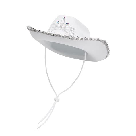 Women Girls Cowboy Hat Fluffy Shiny Crown Cowgirl Hat Sparkly Western