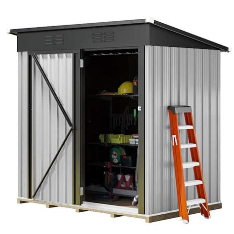 DEXTRUS Outdoor Storage Shed 5 ft. W x 3 ft. D, Heavy-Duty Metal Tool ...