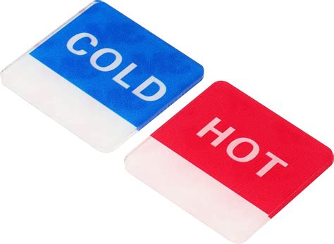 Amazon PATIKIL Self Stick Hot Cold Water Label 3 Pairs 6 Pack Acrylic Square Sticker