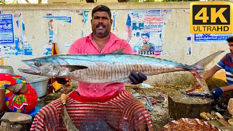 Vanjaram Fish Cutting Video Fishcuttingrs Fishcuttingrs Kasimedu