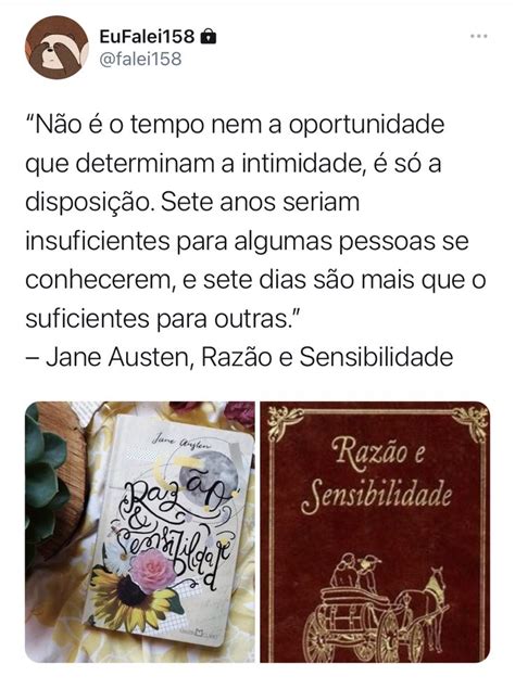 Razão e Sensibilidade Jane Austen Recomendações de livros Frases