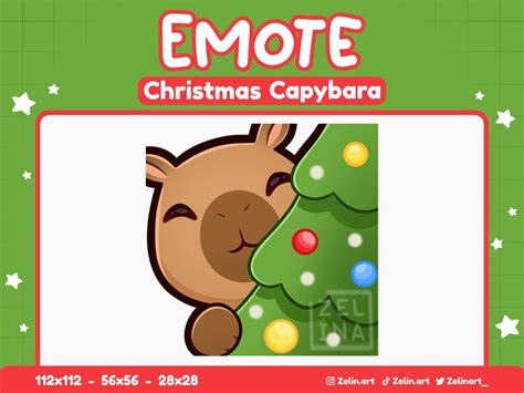 Christmas Capybara Xmas Tree Emote For Twitch Discord And Youtube