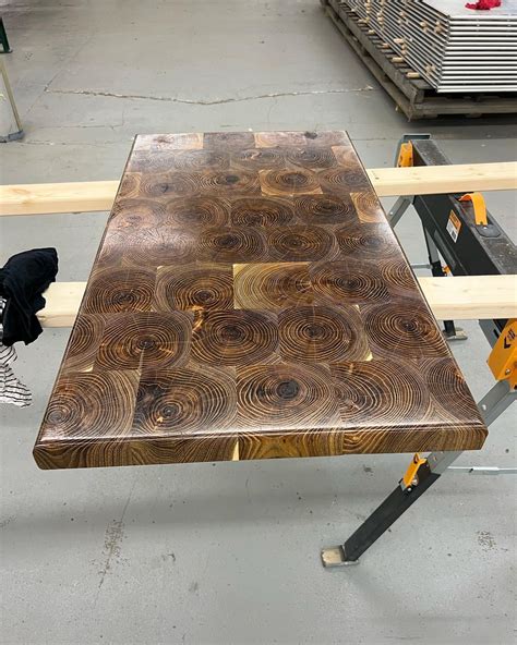 Locust End Grain Butcher Block Out Of Cookies With Howard Conditioning Oil R Woodworking