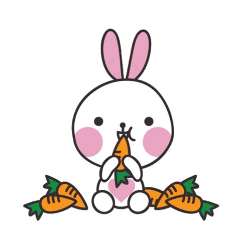 Rabbits Carrot Sticker - Rabbits Carrot Carrots - Discover & Share GIFs