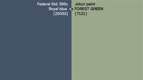 Federal Std 595c Royal Blue 25053 Vs Jotun Paint FOREST GREEN 7121