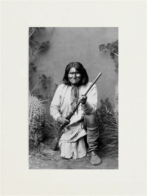 Geronimo Kneeling With Rifle 1886 Photographic Print For Sale By