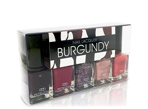 Ripley SET 5 ESMALTES DE UÑAS PETRIZZIO NAIL LACQUER BURGUNDY 11 ML