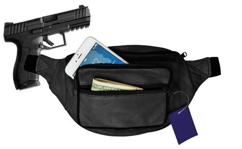 Genuine Leather Concealed Carry Fanny Pack Waist Bag CCW