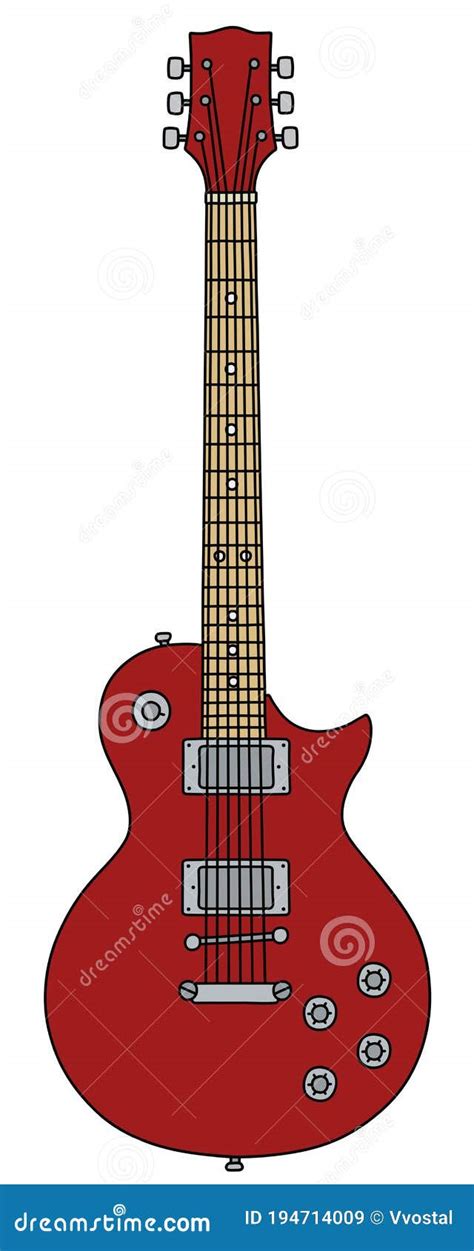 The red electric guitar stock illustration. Illustration of instrument ...