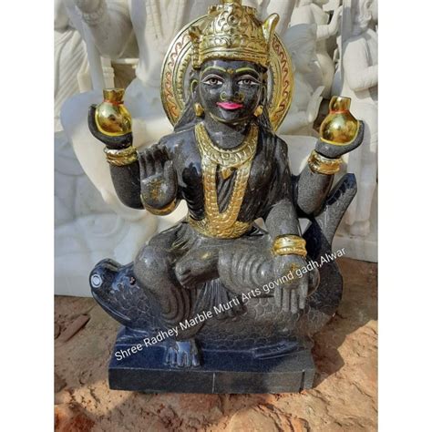 Golden Plain Laxmi Black Marble Statue For Temple At Rs 16401 In Alwar