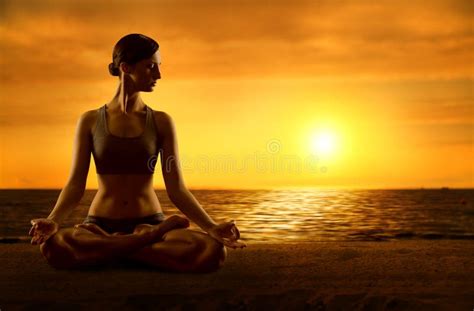 Hand Of Woman Meditating In A Yoga Pose On Beach Stock Image Image Of